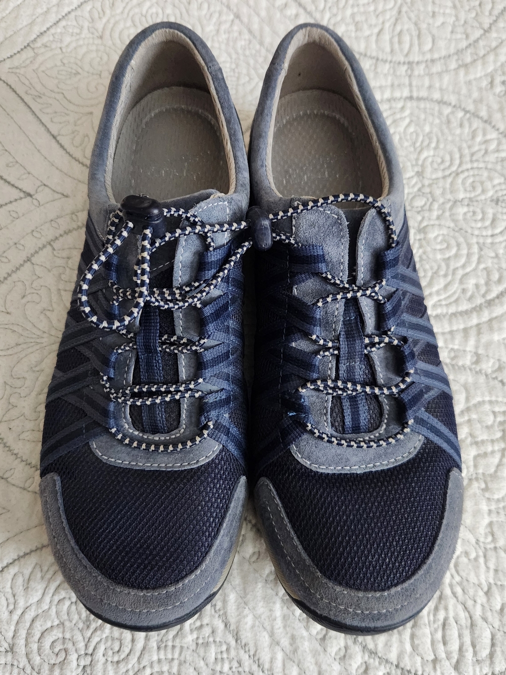 Dansko Honor Navy Blue Suede & Mesh Walking Shoes Size 38